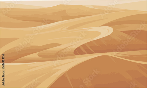 Seamless Realistic Sand Texture with Wavy Dune Pattern and Grain Effect Vector, Vector coastal beach sand waves, easily editable and scalable,