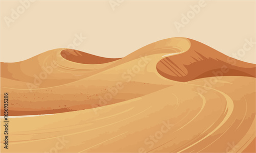Seamless Realistic Sand Texture with Wavy Dune Pattern and Grain Effect Vector, Vector coastal beach sand waves, easily editable and scalable,