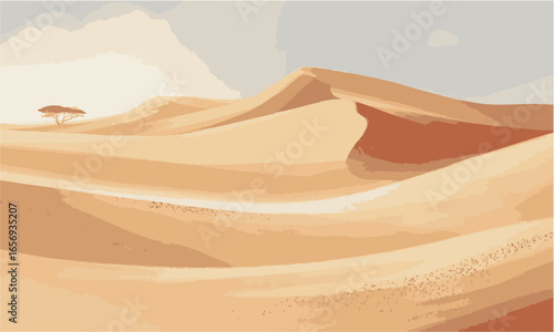 Seamless Realistic Sand Texture with Wavy Dune Pattern and Grain Effect Vector, Vector coastal beach sand waves, easily editable and scalable,
