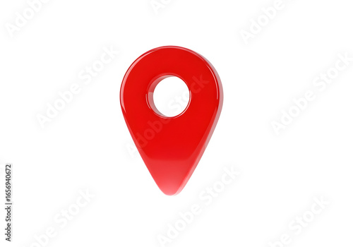 Free Download Shiny Red 3 D Map Location Pin Icon with Hole isolated on a transparent background marker - GFXLoad