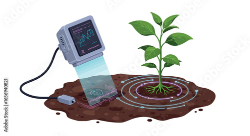 Futuristic digital plant monitoring with soil sensor and growth analysis