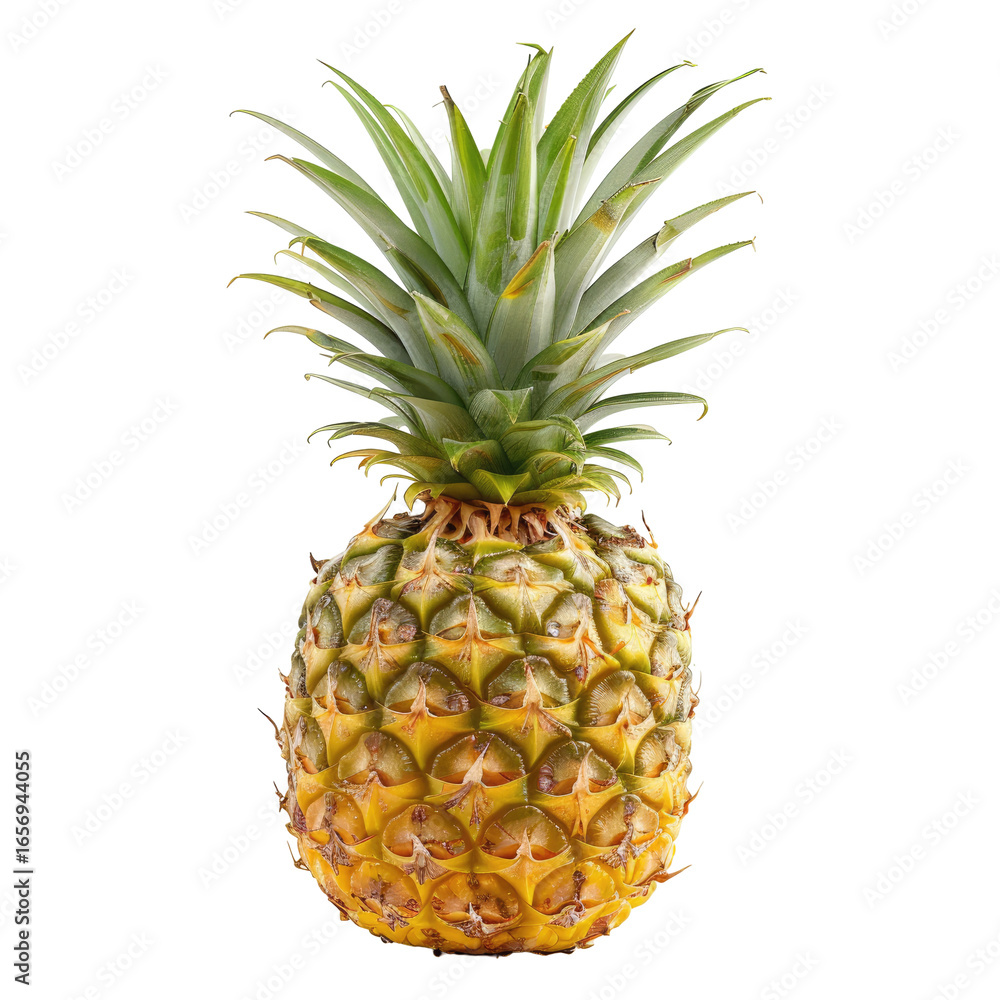 Fototapeta premium Isolated Pineapple Fruit Displayed Against Plain Black Background