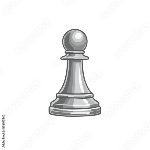 A silver pawn piece, isolated, representing strategy, focus and tactical mindset