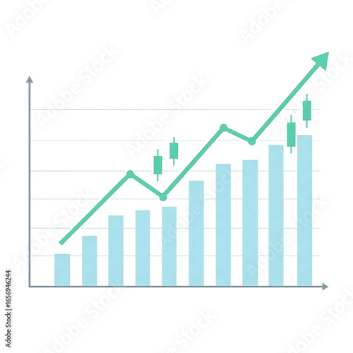 business graph with arrow