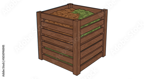 wooden compost bin a sustainable garden solution for organic waste recycling ideal for eco-friendly landscaping and promoting a healthy environment in backyard gardening