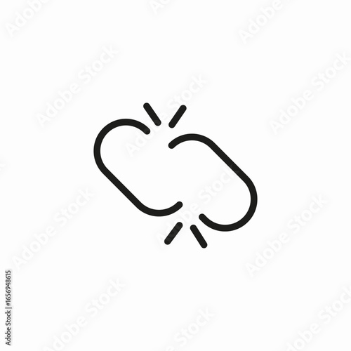 broken link connection icon sign vector
