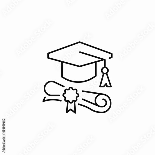 graduation cap diploma icon sign vector