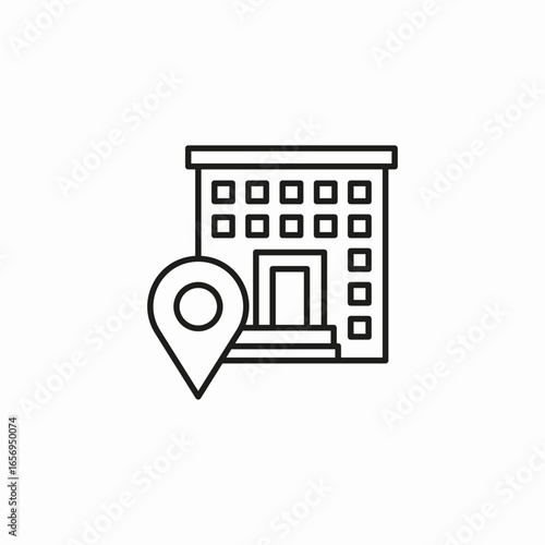 hotel location pin icon sign vector