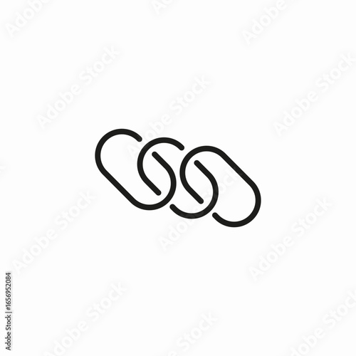 three connected links icon sign vector