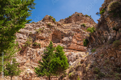 beautiful mountain with orange layered sandstone