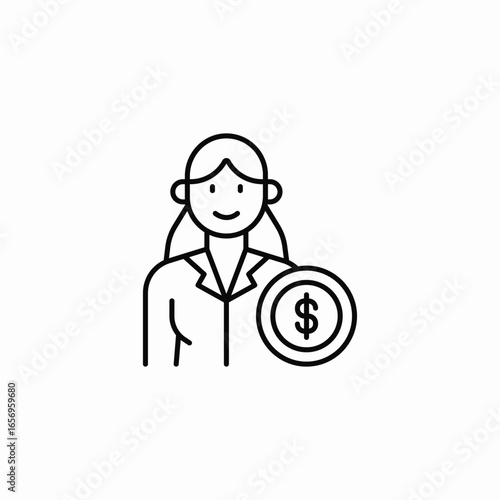business woman icon sign vector