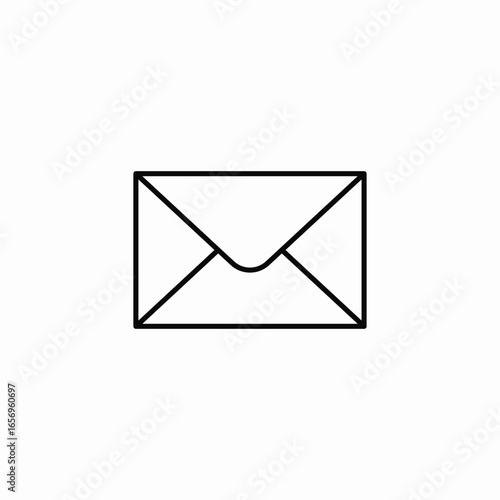 Schilderij op canvas closed envelope icon sign vector