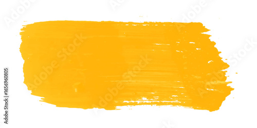 Yellow paint stroke abstract watercolor oil paint colour brush splash stain texture isolated on transparent background acrylic banner creative design graphic component blob grunge liquid
