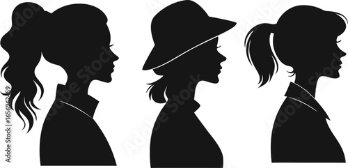Elegant Female Silhouette Portraits Collection