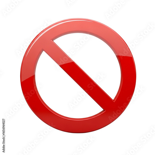 Red forbidden symbol circle slash sign indicating prohibition and warning against dangerous or restricted actions transparent background