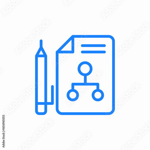 pencil document flowchart icon sign vector