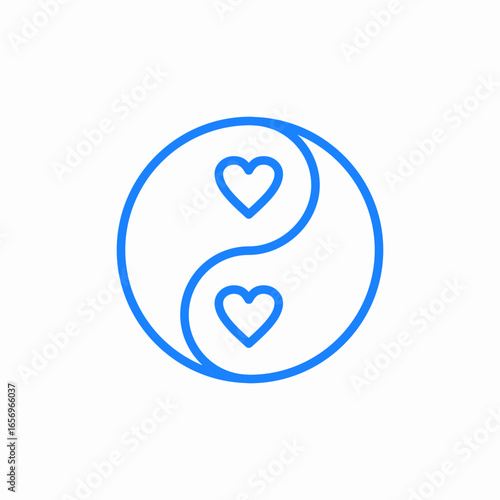 yin yang hearts icon sign vector
