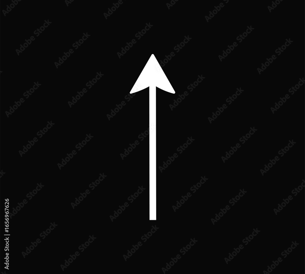 A minimalist graphic featuring a clean, white arrow pointing directly upwards against a solid black square background. A minimalist graphic featuring a clean, white arrow pointing directly upwards against a solid black square background.