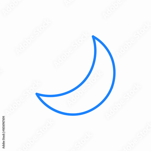 crescent moon icon sign vector
