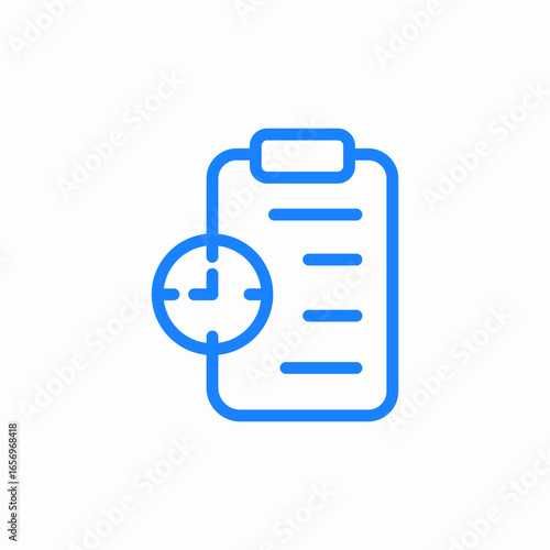 notebook document time tracking timesheet icon sign vector