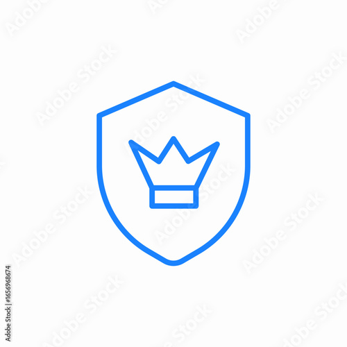 shield crown icon sign vector