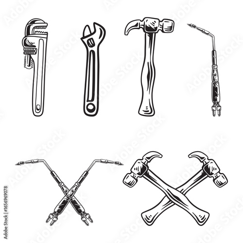 construction tools vector set 