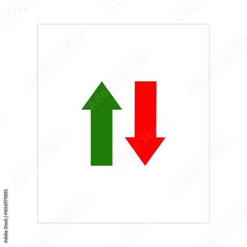 Free Download A vibrant green arrow points upwards, juxtaposed with a bold red arrow pointing downwards, representing opposing forces or trends. - GFXLoad