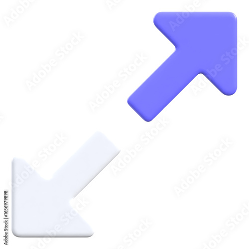 3D render of resize expand ui icon isolated