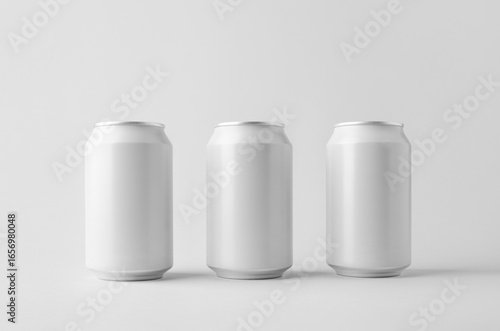 White small beer or soda aluminum can mockup.