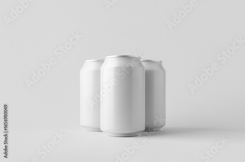White small beer or soda aluminum can mockup.