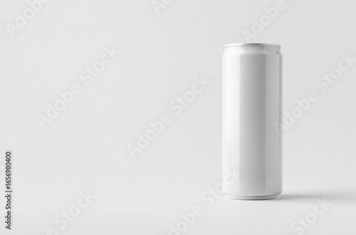 Slim soda energy drink beverage can mockup with blank copyspace