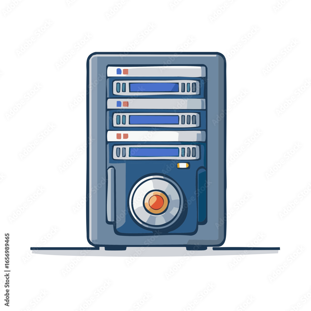 Obraz premium Central Server Rack Illustration Depicting Data Storage and Networking