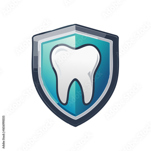 Tooth Protection Shield Icon Dental Hygiene Concept Dental Health and Prevention