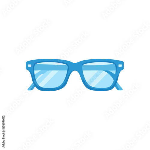 Blue Framed Glasses Modern Style Clear Lenses Eye Care Fashion Accessory