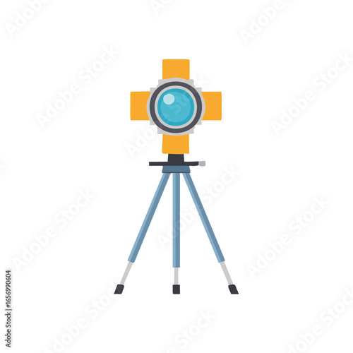 Surveying Instrument on Tripod, Precise Measurement Equipment for Land Mapping and Civil Engineering Projects