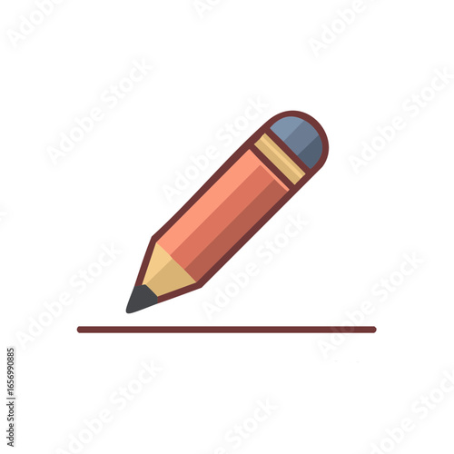 Illustration of a Pencil Drawing a Line on White Background for Education and Creativity