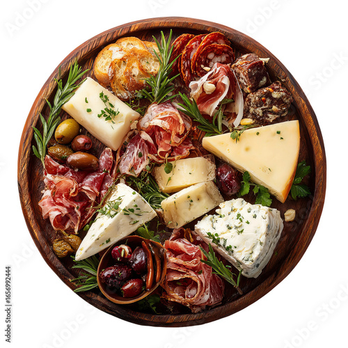 Delicious Assortment of Meats and Cheeses on Round Platter
