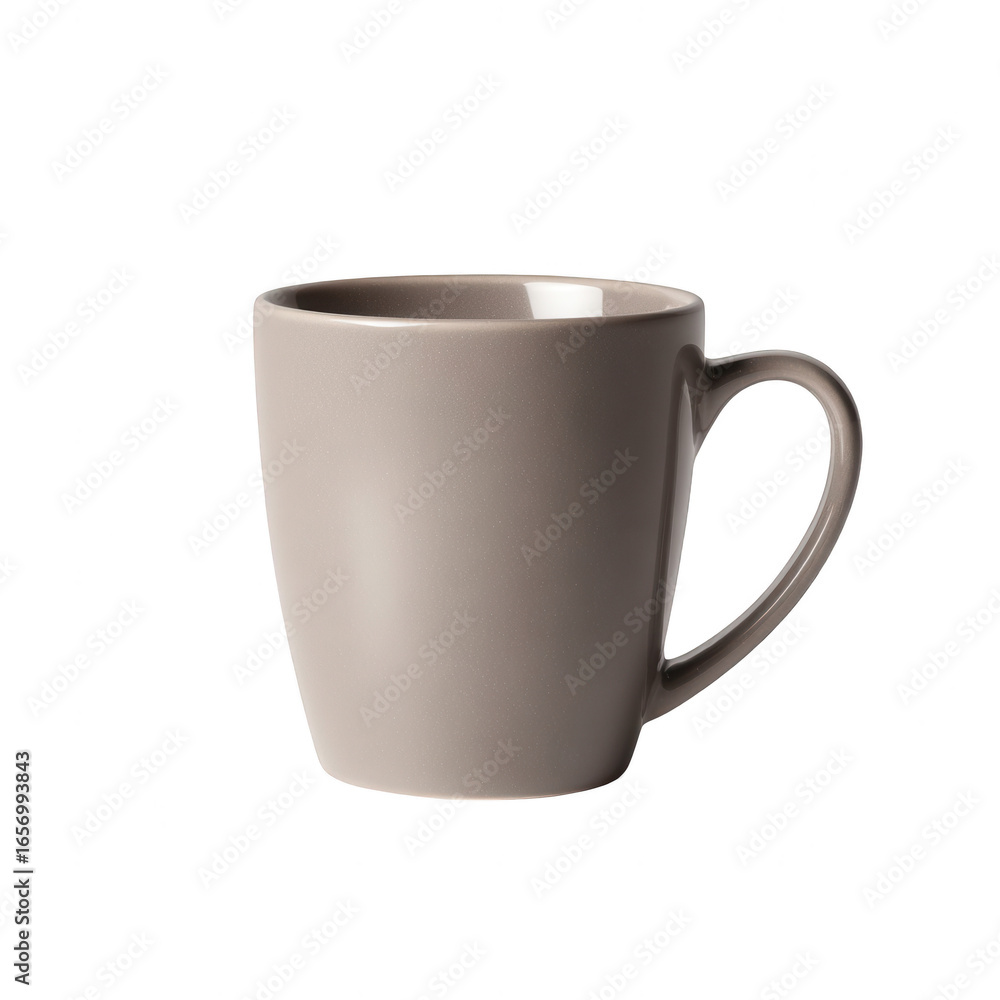 Obraz premium Beige ceramic mug isolated on transparent background