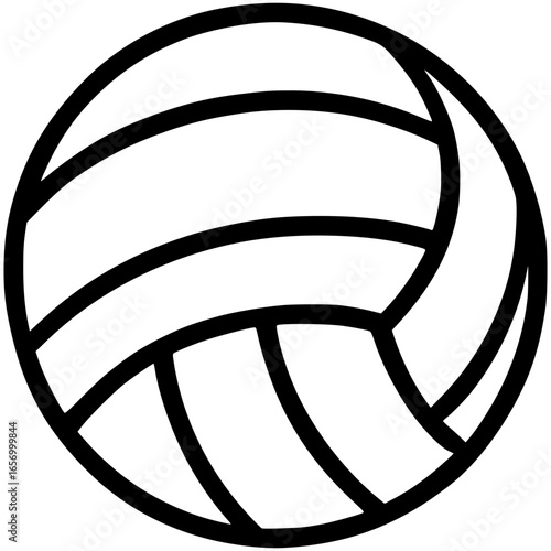Minimalist water polo ball icon in flat line style. Vector illustration for sports design, logos, infographics, and modern graphic projects