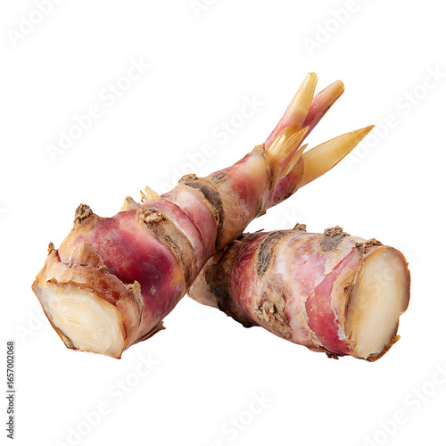 Wallpaper Mural Close-up of galangal roots showing reddish-brown skin and pale interior commonly used in Southeast Asian cuisine and traditional medicine Torontodigital.ca