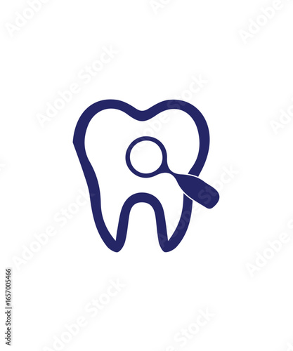 Dental clinic logo design with search icon, Luxury dental care tooth logo design