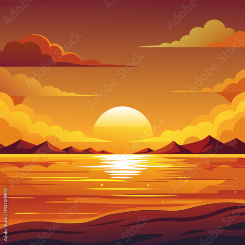 sunset on the sea