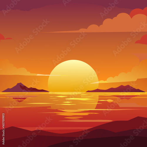 sunset on the sea