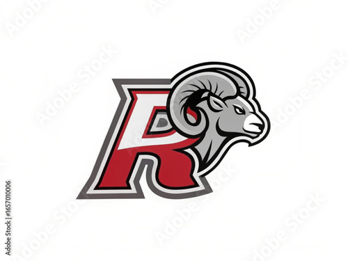 Ram Head, Fierce Stare Mascot Front View