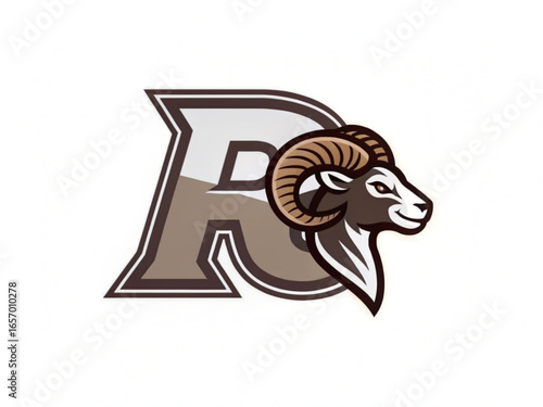 Ram Head, Fierce Stare Mascot Front View