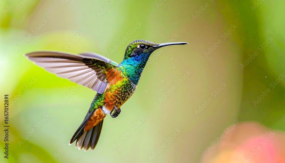 Fototapeta premium Colorful hummingbird in flight