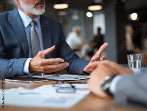 Professional business meeting with client and financial advisor