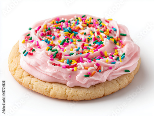 birthday cake crumbl cookie isolated on white background