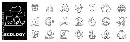 Ecology icons set. Outline ecology icons. Ecology vector icons in line style