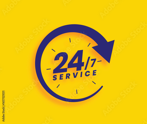 24 Hours support 24 7 service Vector